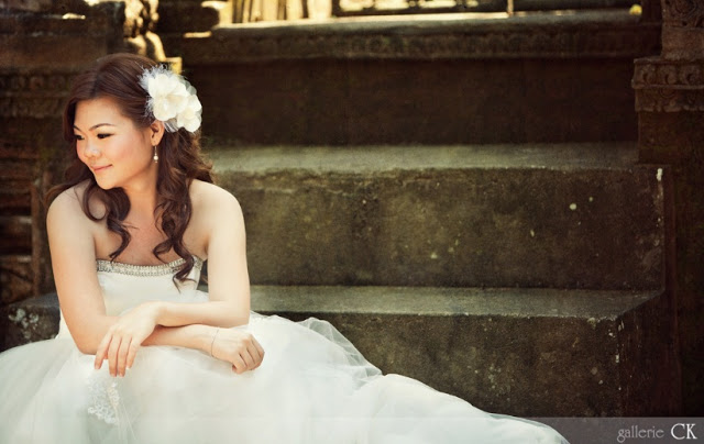 sitting down bride