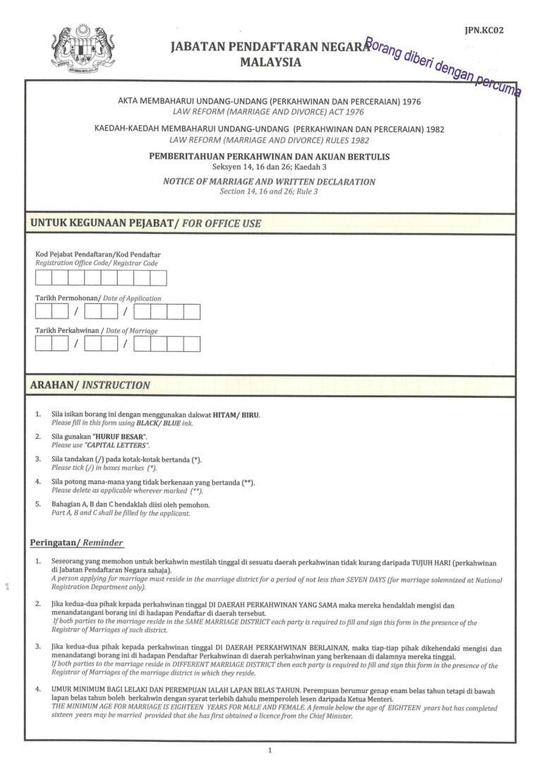 Marriage Registration For Foreigners In Malaysia Requirements - Wedding ...